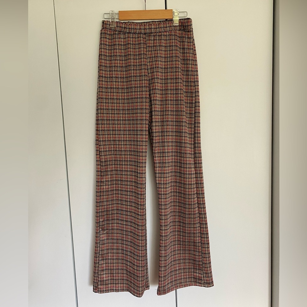Plaid Flared Pants